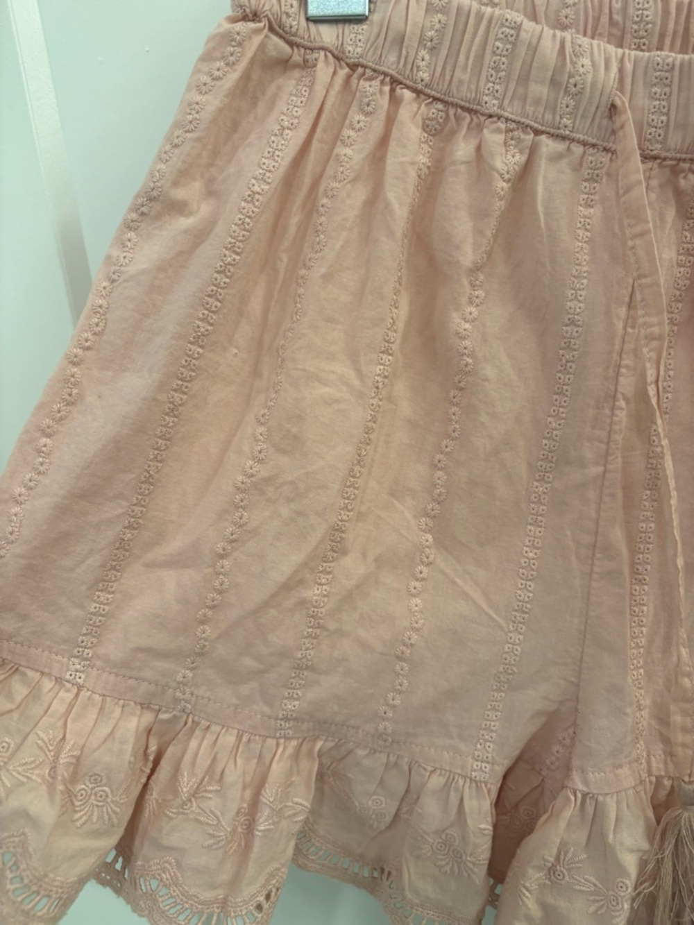 Shabby Chic Pink Cotton Eyelet Ruffled Shorts Size Small - Picture 4 of 9